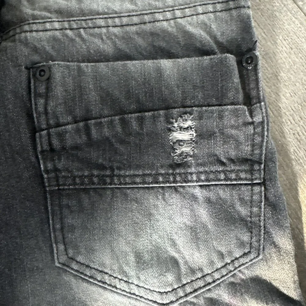 Vintage Southpole Jeans Men's 32x32 Black Stone Wash Baggy Straight Leg Jeans